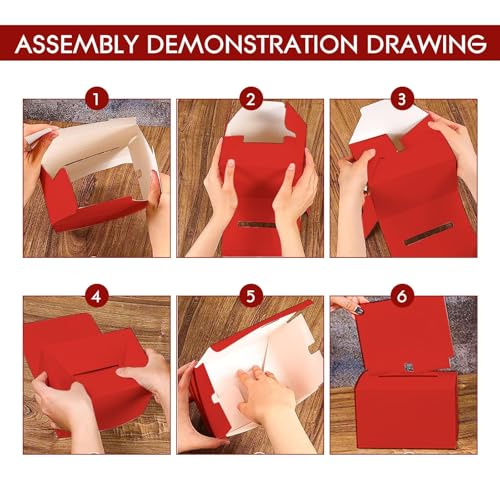 12 Pcs Modern Raffle Boxes, Cardboard Ballot Boxes with Slot for Ticket, 6.5 x 4.5 x 4.5 Inch, Red, 12 PCS - color: Red, size: 12 PCS