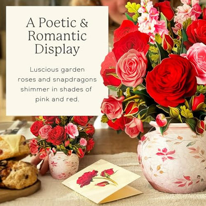 Freshcut Paper Blooming Roses 13 Inch Life-Sized 3D Pop Up Card – Anniversary, Valentine's Day, Mothers Day, Thank You, Gifts for Mom and Her – Includes Notecard and Envelope (Pack of 2) - color: Blooming Roses, size: Classic (Pack of 2)