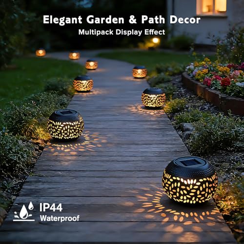 JMEXSUSS Solar Lanterns Outdoor Waterproof, Outdoor Table Lantern for Porch - size: Black 2 Pack