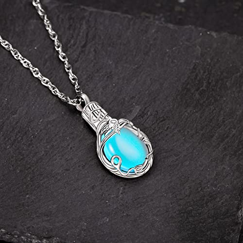 Gredstar Tree of Life Urn Necklace for Ashes, Birthstone Memorial Pendant | Teardrop Design, Love Symbol Detail, 12 Birthstone Colors, Stainless Steel, Ashes Holder, Funnel Kit Included - color: December