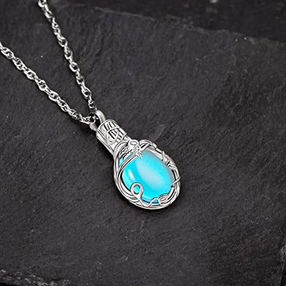 Gredstar Tree of Life Urn Necklace for Ashes, Birthstone Memorial Pendant | Teardrop Design, Love Symbol Detail, 12 Birthstone Colors, Stainless Steel, Ashes Holder, Funnel Kit Included - color: December