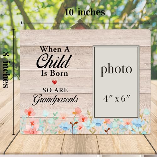 New Grandparents Gifts, First Time Grandparents Gifts Wood Photo Frame | Pregnancy Announcement Picture Frame (Photo 4X6 Inches) - color: Child