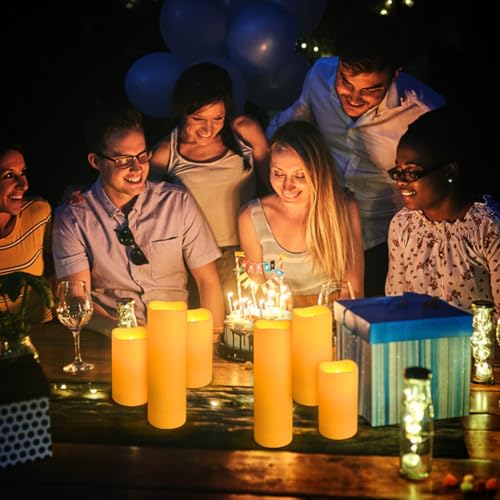 12-Pack LED Flameless Candles with Remote Control - Battery Operated, Timer, Dimmable, 3D Flame Flickering , Perfect for Halloween Christmas Parties,Wedding,Home Decor ,Gift and Special Occasions - size: 12-Pack-Ivory