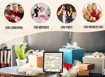 Sympathy Desk Decor Sign, Celebration Of Life Decorations, Desk Decor Signs For Home Bedroom, There Are Some Who Bring A Light Sign, Wooden Decoration With Stand -D04 - style: Brown WoodSign5