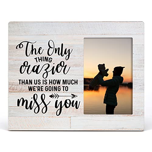 Coworker Leaving Gift Wooden Picture Frame, We Will Miss You Photo Frame | Gifts Idea for Neighbor Moving Colleague Going Away, Tabletop & Wall Mounting, 4X6 Photo - color: The