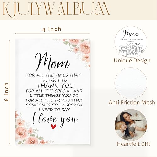 Mom Gifts Photo Albums 4x6, Thank You Mom Gifts from Daughters Son, Small Memory Photo Album Book for 18 Pockets Hold 36 Pictures, Photobook for Family Anniversary Vacation Travel - color: Thank Mom