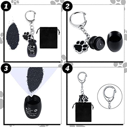 Tudomro 2 Pcs Pet Urn Keychain for Ashes Dog Cat Paw Print - color: Fresh Style