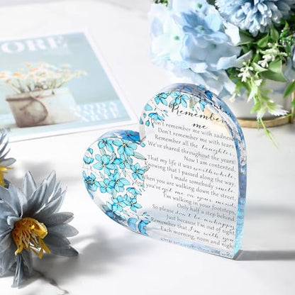 Yookeer Sympathy Gift Acrylic Heart Shape Memorial Bereavement Gifts for Loss of Loved One Red Cardinal Remembrance Condolence Funeral Grief Keepsake for Mom Dad Grandma Friend(Floral Style) - style: Floral Style