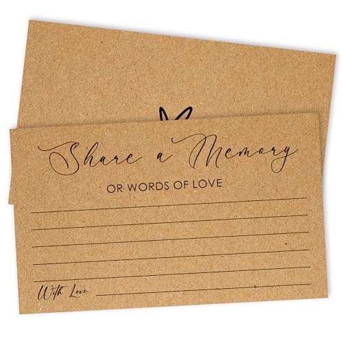 Share a Memory Card - 30 Minimalist Brown Memorial Cards For Celebration of Graduation, Life, Funeral, Birthday, Memorial, Bridal Shower, Retirement - 4''x6'' Fill in the Blank Keepsake Card - A04 - color: Card-4