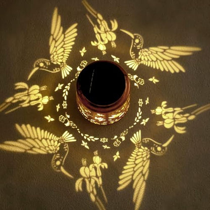 Hummingbird Solar Lanterns Outdoor Waterproof Hanging Solar Lights Gifts for Women Men Mom Metal Decorative LED Lantern Outside for Decor Garden,Yard,Patio,Lawn,Porch,Backyard - style: A、1Pack-Hummingbird