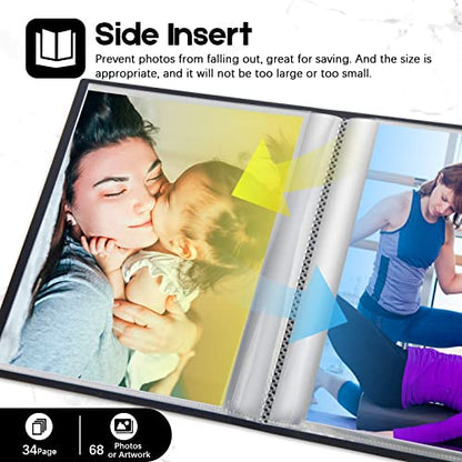 Aevdor 8x10 Photo Album 2 Pack, 68 Photos Each, Plastic Cover, Black - color: 2Pcs Black