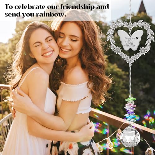 Best Friend Friendship Suncatcher Gifts for Women, Bestie Crystal Ornament | Indoor Window Hanging Decor Gift for Best Friend, Unique Heart Shaped Sun Catcher for BFF Birthday, Graduation, Farewell - style: Friendship Gift
