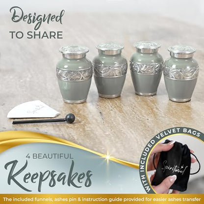 Stunning Cremation Urns for Human Ashes - Olive Rest Color (Set of 5) - size: 5 Piece Set