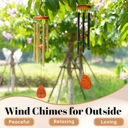 Memorial Gifts for Loss of Dad, 32" Memorial Sympathy Wind Chimes for Loss of Father, Sympathy/Bereavement/Remembrance Gifts for Loss of Father Dad - size: 32" Black Dad