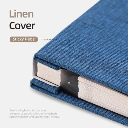 Vienrose Self Adhesive Photo Album, 60 Pages, 11 x 10.6 in, Blue | Scrapbook Album, 30 Sheets, 3x5 4x6 5x7 8x10 Photos, Metallic Pen, DIY Memory Book, Wedding Album, Family Photos - color: Blue, size: 11"x10.6"60 Pages
