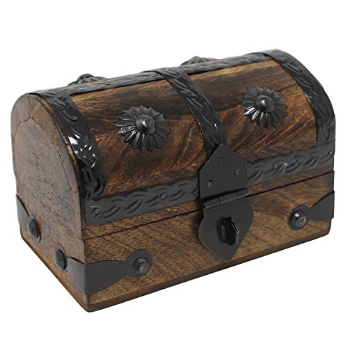 Nautical Cove Treasure Chest Keepsake and Jewelry Box Wood - Decorative Treasure Box - size: Small