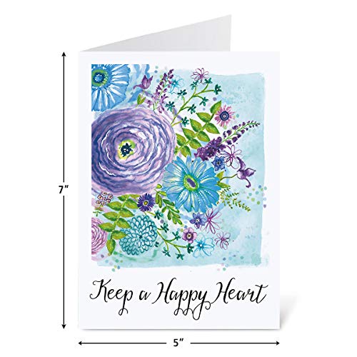 Current Happy Heart Thinking of You Cards with Envelopes - Assortment of 8 Greeting Cards, 4 Designs, Large 5" x 7" Thinking of You Cards for Women - style: Happy Heart