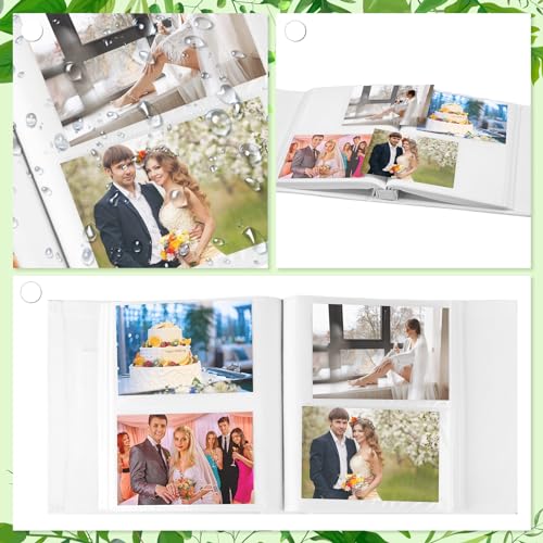 Dunzoom Memory Photo Album Holds 200 Pcs 4 x 6 Inch Leather Wedding Anniversary Family Photo Album with Front Window Double Heart Memory Scrapbook for Couple Gifts(Forever Always) - style: Wedding