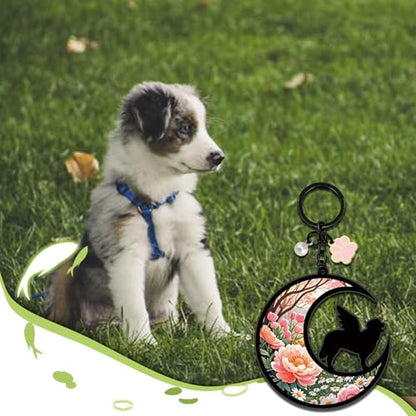 Dog Memorial Gifts for Loss of Dog Angel on Moon | Sympathy Gift Pet Memorial Gifts for Dog Bereavement Condolences Gift for Loss Dogs Bereavement Keychain