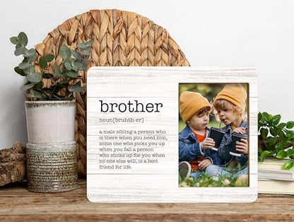 Brother Picture Frame, Brother Definition Wood Photo Frame, Birthday Graduation Christmas Gifts for Brother, Siblings Gifts, Wedding Gifts, Best Brother Ever Frame -a18 - style: Brother