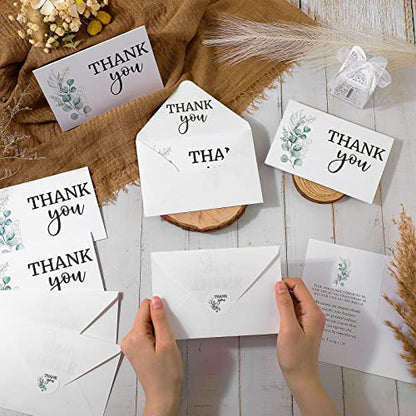Fumete 50 Set Funeral Thank You Cards, Leaves - style: Leaves