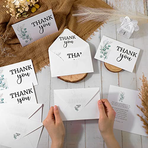 Fumete 50 Set Funeral Thank You Cards, Leaves | with Envelopes and Sticker Thank You Sympathy Card with Message Bereavement for Funeral Family Loved Ones Celebration of Life - style: Leaves