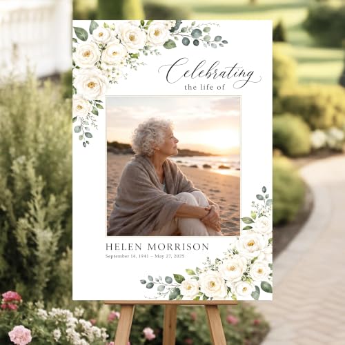 Personalized Funeral Celebration Of Life Welcome Sign #4 - color: Style 4