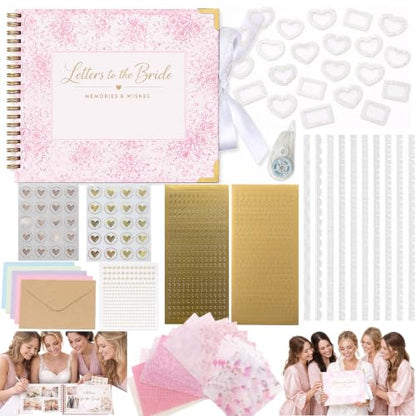 Letters to the Bride Scrapbook Kit, Bridal Shower Guest Book Alternative - color: pink