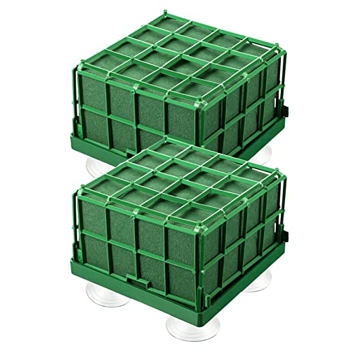 2pcs Floral Foam Cage for Flowers, DIY Rectangle Foam Cage Holder for Artificial & Fresh Flowers Flowers Bowl Table Centerpiece Floral Arrangement for Wedding, Home Decor, Party