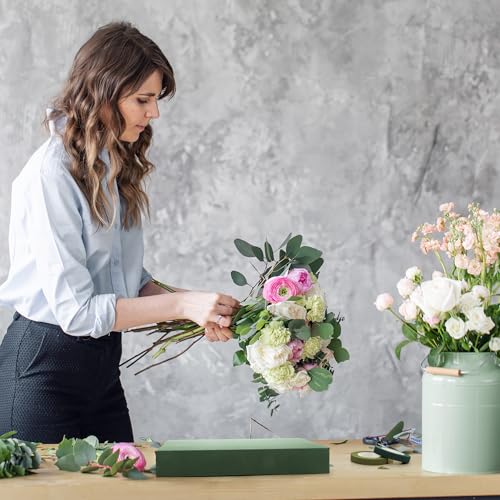 Elcoho 1 Pack Large Floral Foam Base 15.7"L x 11.8"W x 2.4"H Floral Foam Block with 2 Floral Tape Wet Dry Floral Foam Brick for Home Wedding Centerpieces Fresh or Artificial Flowers DIY Arts Crafts