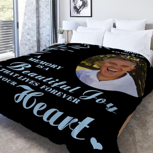 Custom Memorial Blanket with Photo, Loss of Sympathy Gifts for Loved One - color: Style-06