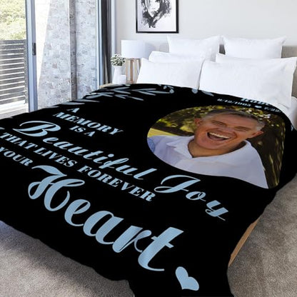 Custom Memorial Blanket with Photo, Loss of Sympathy Gifts for Loved One - color: Style-06