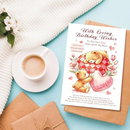 Romantic Birthday Card for Boyfriend Girlfriend Wife Husband, Loving Birthday Card for Loved One, Cute Beer Bday Cards for Him Her - color: The One I Love Birthday