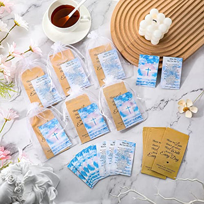 Fumete 100 Sets Funeral Favors for a Memorial Service Self Adhesive Kraft Seed Envelopes Celebration of Life Prayer Cards Organza Gift Bags Funeral Decorations for Loss of Loved One