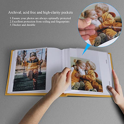 1DOT2 Small Photo Album 4x6, Hold 60 Photos with Memo, Indian Yellow - color: Indian Yellow, size: 4x6