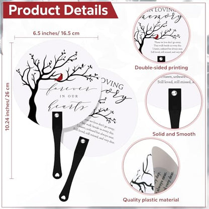 Teling 50 Pcs Funeral Favors Fans Memorial Plastic Celebration of Life Handheld Fans with Plastic Handle Hand for Funeral Guests Services Condolence Sympathy Gift Supplies(Cardinals) - style: Cardinals