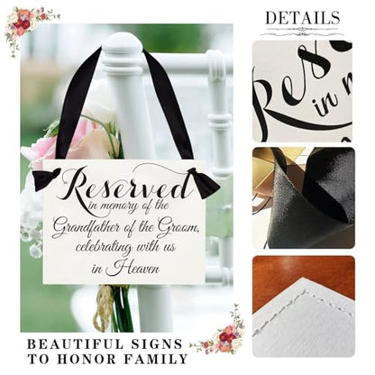 Wedding Memorial Sign in Memory of Grandparents Celebrating from Heaven Ceremony Seat Banner Grandfather of The Groom - style: Grandfather of the Groom