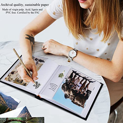 1DOT2 Small Photo Album 4x6, Hold 60 Photos with Memo, Black - color: Black, size: 4x6