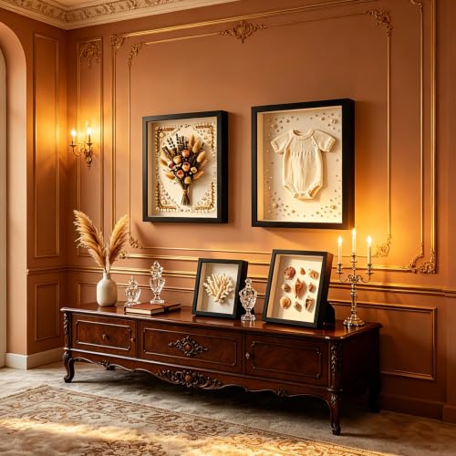 4 Pack 3D Shadow Box Frame Display Case Set for 4x6/8x10/11x14/12x16 Photos - size: 4 Pack