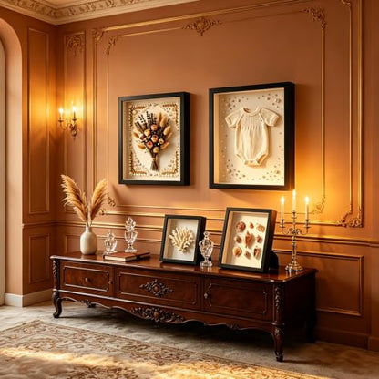 4 Pack 3D Shadow Box Frame Display Case Set for 4x6/8x10/11x14/12x16 Photos - size: 4 Pack