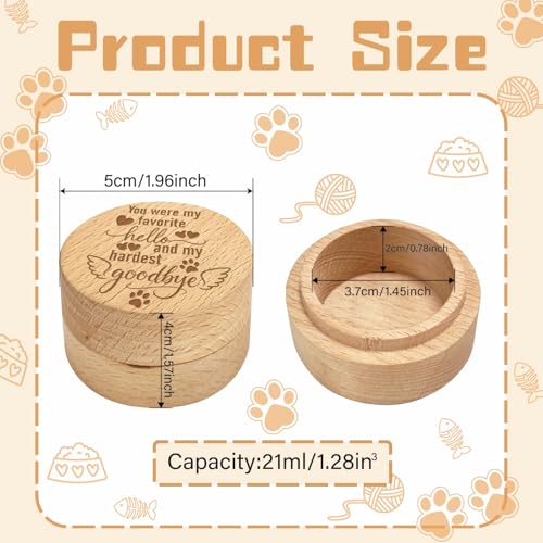 CREATCABIN Round Wood Mini Animal Urn Small Pet Urns for Ashes Hair Keepsake Box Case Heart Paw Prints Wings BurlyWood Decorative Urns Funeral Cremation Pet Urn Memorial Box Gift for Dog Cat 2x1.6Inch - style: Paw Print-19A