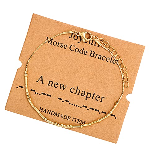 Best Friend Birthday Gifts Morse Code Bracelets For Women Mothers Day Birthday Christmas Gifts For Sister Daughter Grandmother Stainless Steel Jewelry Friendships Inspirational Gifts For Women - style: Gold: A new chapter