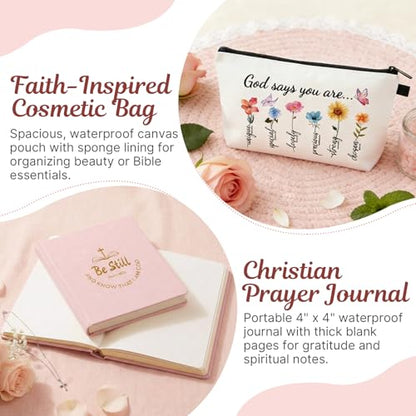 Christian Gifts for Women Faith, Religious Inspirational Catholic Encouragement Gift Sets, Unique Spiritual Christmas Birthday Gift Basket for Her Mom Grandma Sister Aunt Teacher Friend Wife w/Blanket - color: Pink