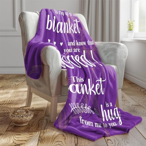 Get Well Soon Gifts, Inspirational Gifts for Her Him, Cancer Care Gifts for Women or Men, Encouragement Healing/After Surgery/Thinking of You Gifts, Hug Blanket 60"x50"(Purple)… - color: Purple