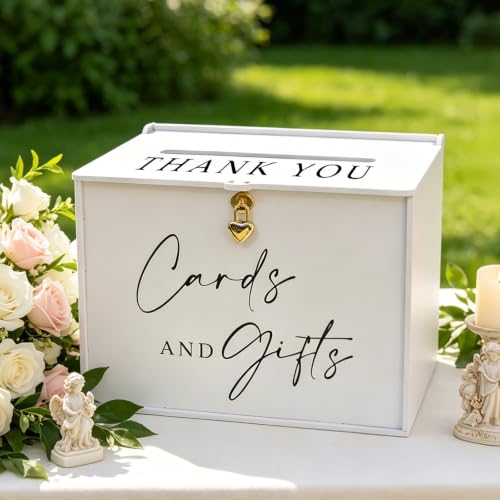 Card Box for Party, Elegant Matte White, Party Table Decor - size: Extra Large