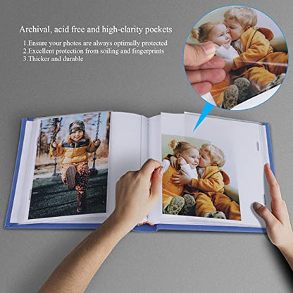 1DOT2 Small Photo Album 4x6, Hold 60 Photos with Memo, Blue - color: Blue, size: 4x6
