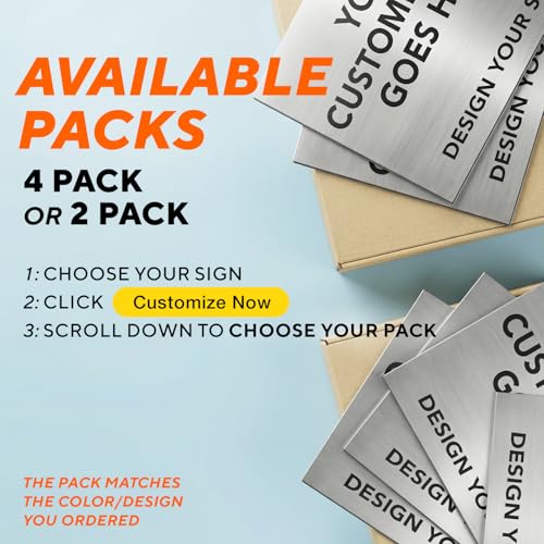 Custom Outdoor Aluminum Signs, Personalized Business Signs, Waterproof Silver Brushed Metal 12x8 In - color: Silver Brushed, size: 12x8 Inches