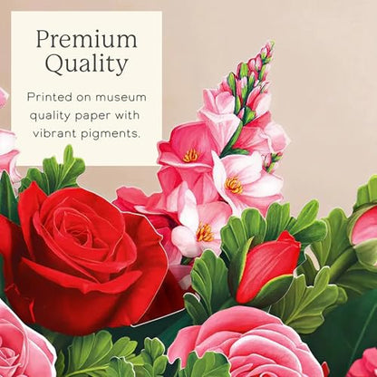 Freshcut Paper Grande Blooming Roses 20.5 Inch Life-Sized 3D Pop Up Cards – Anniversary, Valentine's Day, Mothers Day, Thank You, Gifts for Mom and Her – Includes Notecard and Envelope - color: Blooming Roses, size: Grande