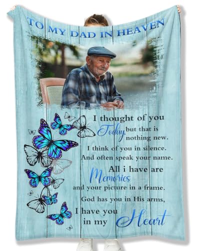 Personalized Memorial Blanket for Loss of Loved Dad Mom Husband Wife - color: Memorial Blanket 04