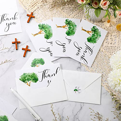 Fumete 50 Set Funeral Thank You Cards, Big Tree - style: Big Tree